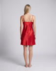 Women’s Satin Slip Nightdress – V-Neck Spaghetti Strap Sleep Dress