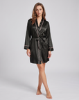 Women's Solid-Tone Minimalist Robe – Relaxed Fit Plush Loungewear
