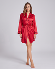 Women's Solid-Tone Minimalist Robe – Relaxed Fit Plush Loungewear