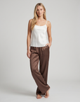 Women’s Straight-Leg Wide-Leg Pants – Elastic Waist with Drawstring, Lightweight Casual Summer Trousers