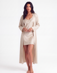Luxury 100% Silk Nightgown and Robe Set – Soft, Elegant 2-Piece Sleepwear for Women