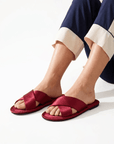 Women Satin Non-Slip Indoor Slippers Soft Bottom Slide Shoes