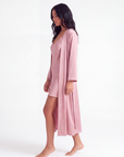 Luxury 100% Silk Nightgown and Robe Set – Soft, Elegant 2-Piece Sleepwear for Women