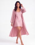 Luxury 100% Silk Nightgown and Robe Set – Soft, Elegant 2-Piece Sleepwear for Women