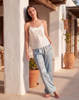 Women’s Plant Print Sleep Pants – Breathable Casual Long Lounge Trousers with Relaxed Fit