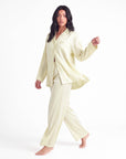 Women’s Pajama Set – Long Sleeve and Full-Length Trousers with Turn-Down Collar