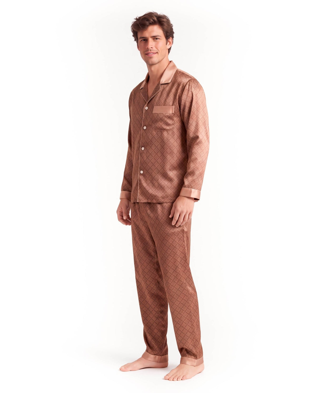 Men’s Pajama Set – Lightweight Long &amp; Short Sleeve Sleepwear for All Seasons