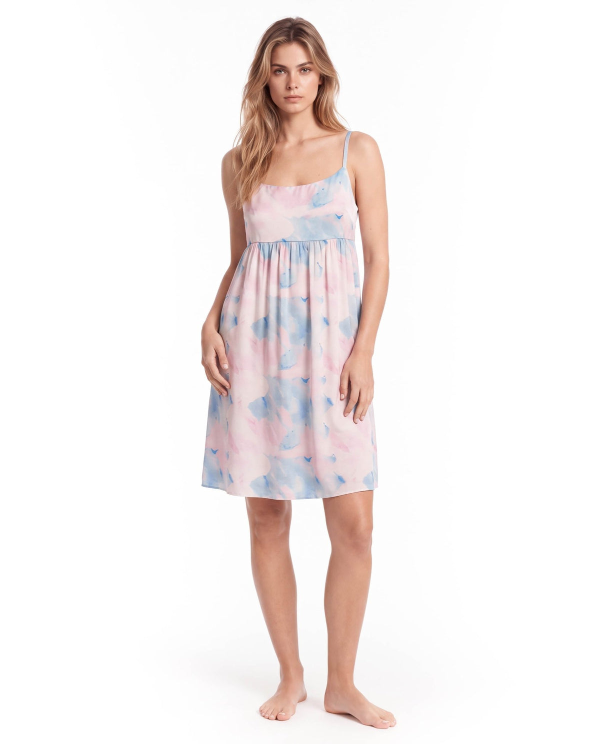 Silk Watercolor Print Suspender Dress – Lightweight, Breathable &amp; Luxuriously Soft