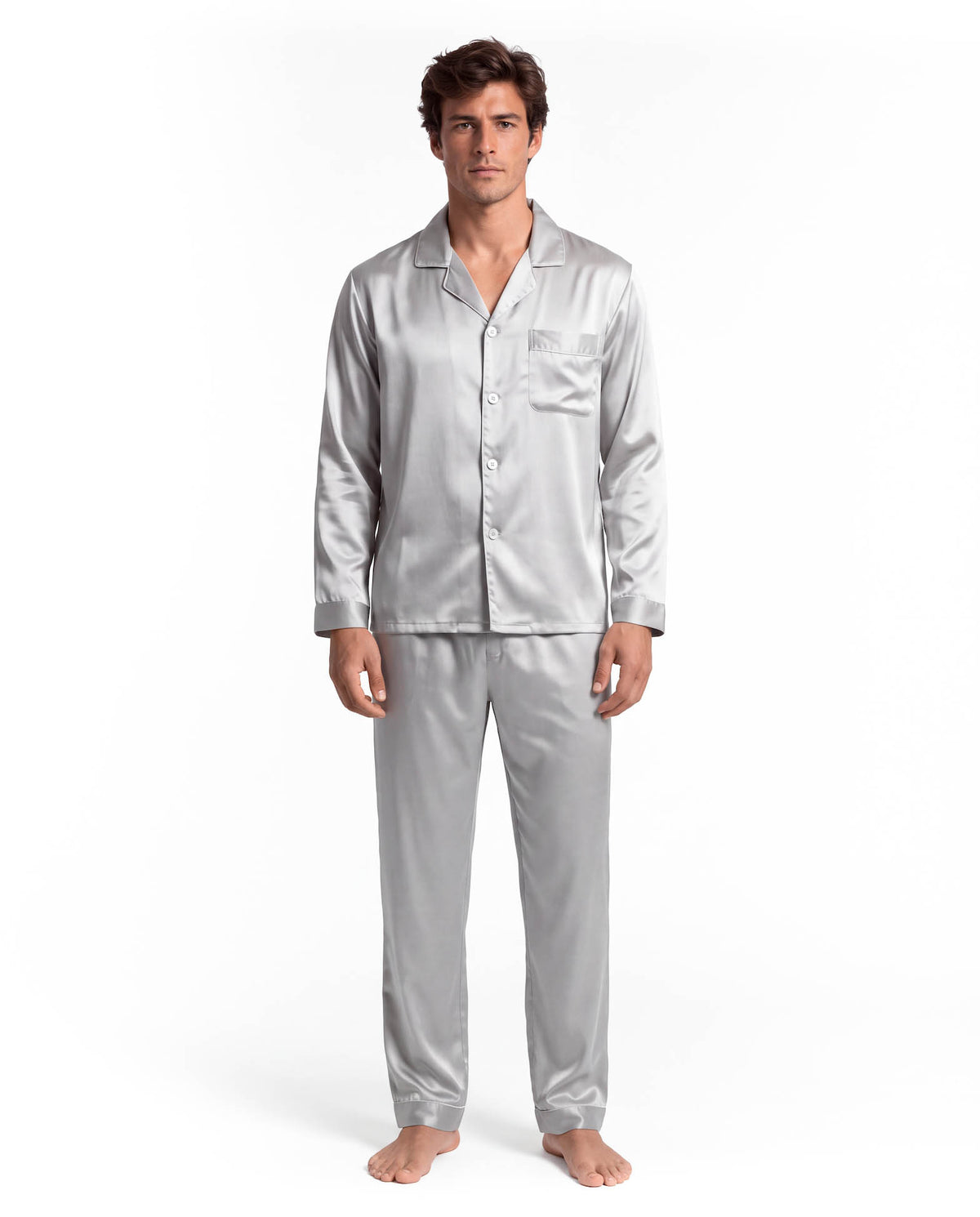Men’s Pajama Set – Lightweight Long Sleeve Lounge &amp; Sleepwear for Home Comfort