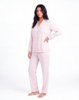 Women’s Pajama Set – Long Sleeve and Full-Length Trousers with Turn-Down Collar