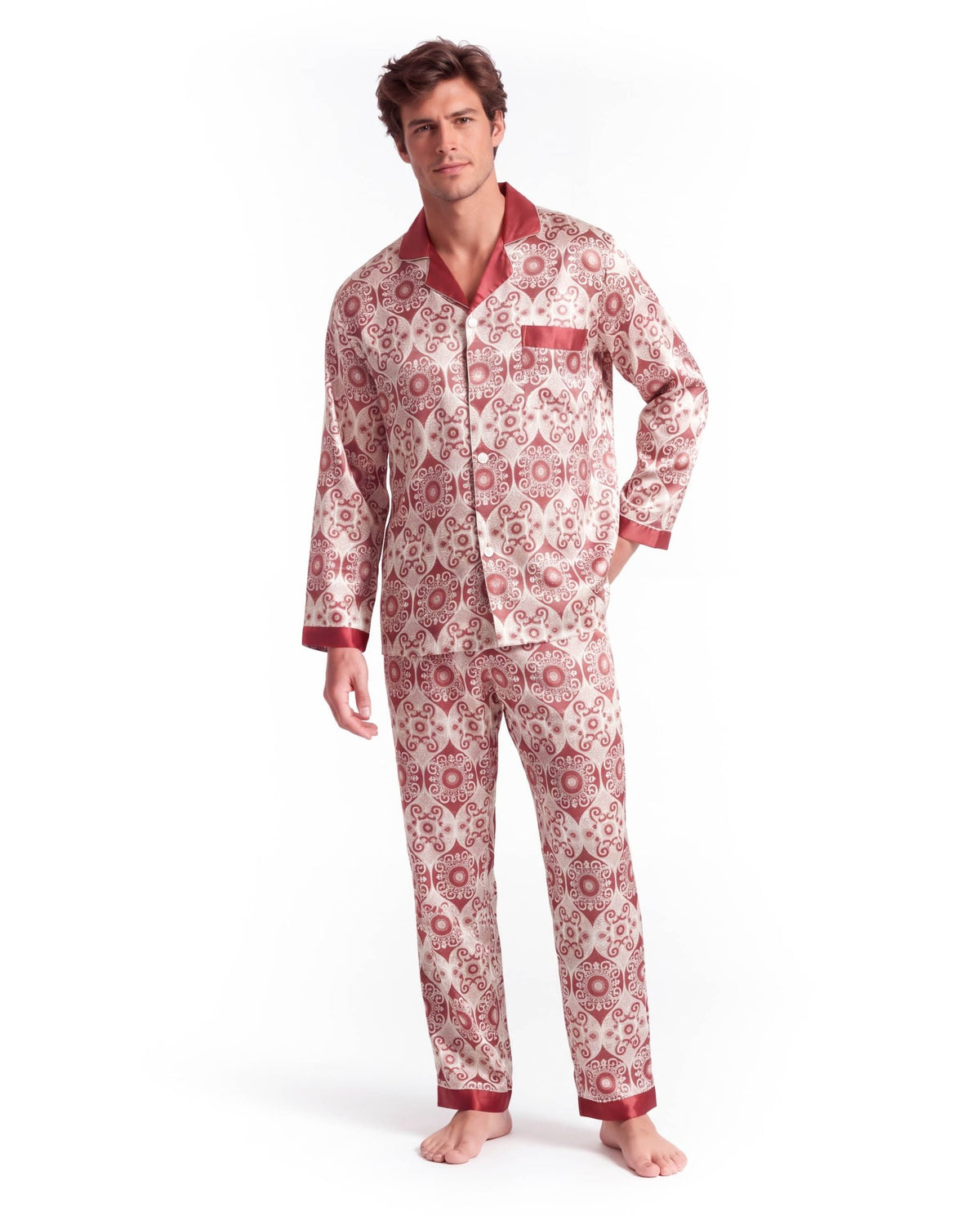 Men’s Pajama Set – Lightweight Long &amp; Short Sleeve Sleepwear for All Seasons