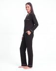 Women’s Bamboo Pajama Set – Long Sleeve Button Down Top with Full Length Pants