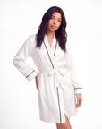 Women's Solid-Tone Minimalist Robe – Relaxed Fit Plush Loungewear