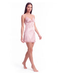 Women's Satin Slip Dress – Lace Trim with Bow V-Neck and Adjustable Straps