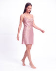 Women’s Puff-Sleeve Halter Neck Dress – Printed Casual Nightgown