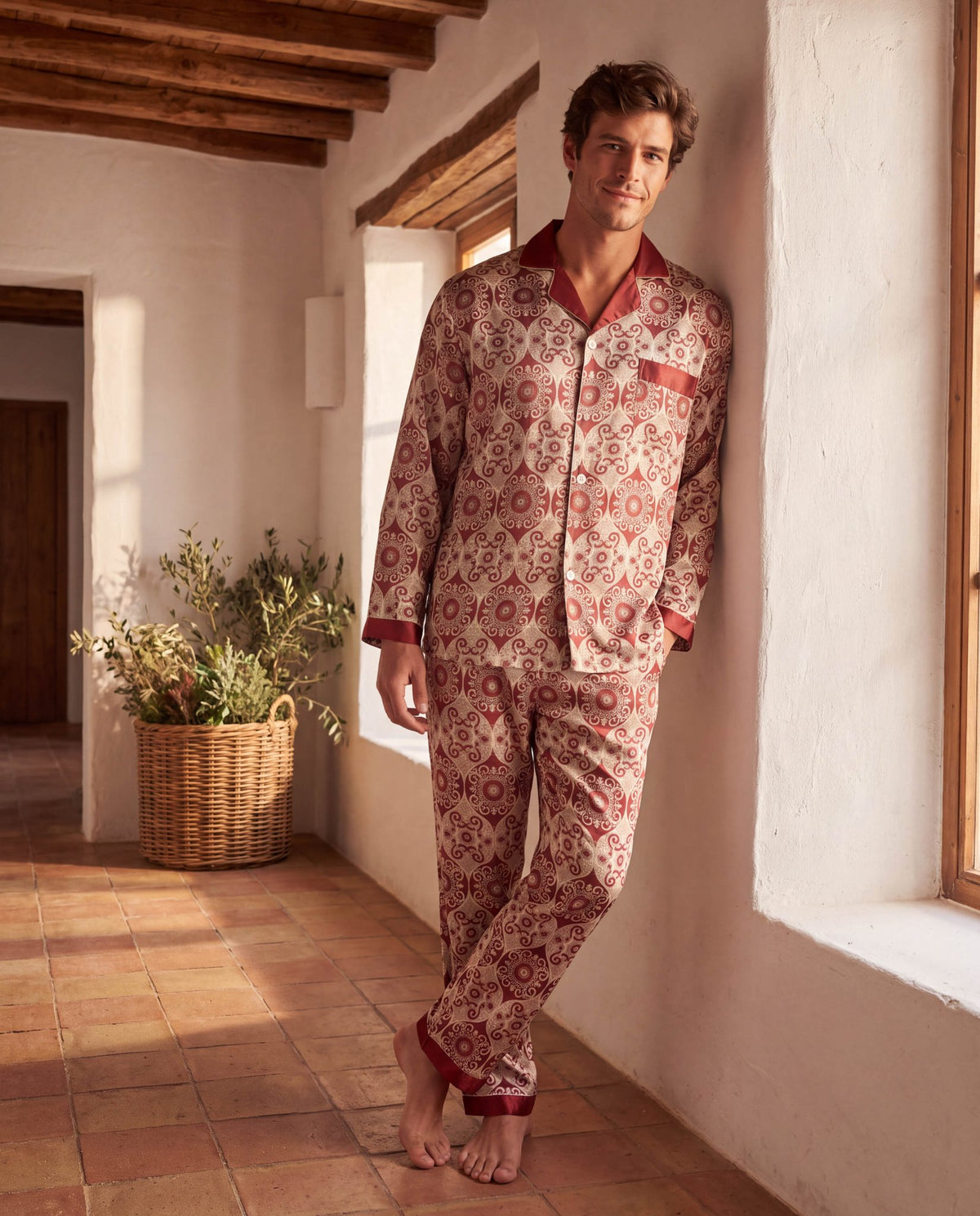 Men’s Pajama Set – Lightweight Long &amp; Short Sleeve Sleepwear for All Seasons