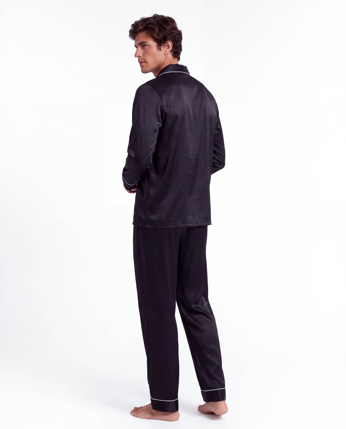 Men’s Fashion Long Sleeve Pajama Set with Long Pants – Comfortable and Stylish Sleepwear