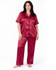 Sleepwear Set for Plus Size Women – Fashionable Tops and Long Pants Homewear