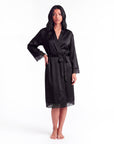 New Summer Thin Solid Color Stitching Lace Long Nightgown Robe – Luxury and Noble Home Clothes for Relaxation