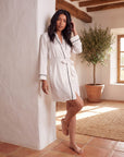 Women's Solid-Tone Minimalist Robe – Relaxed Fit Plush Loungewear