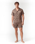 Men’s Pajama Set – Short Sleeve Loose Fit Sleepwear & Homewear Suit