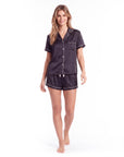 Women's Short-Sleeved Pajama Set with Shorts – Comfortable Home Wear for Relaxation