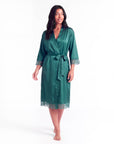 New Summer Thin Solid Color Stitching Lace Long Nightgown Robe – Luxury and Noble Home Clothes for Relaxation