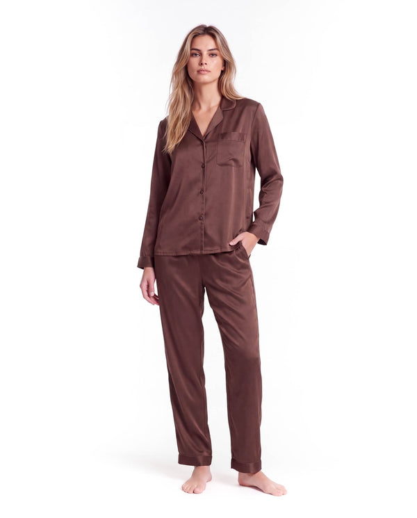 Silk Pajama Set for Women – Soft, Breathable, Luxury Sleepwear with Long Sleeves & Pants