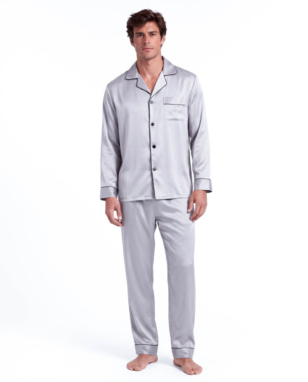 Men’s Fashion Long Sleeve Pajama Set with Long Pants – Comfortable and Stylish Sleepwear