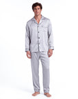 Men’s Fashion Long Sleeve Pajama Set with Long Pants – Comfortable and Stylish Sleepwear
