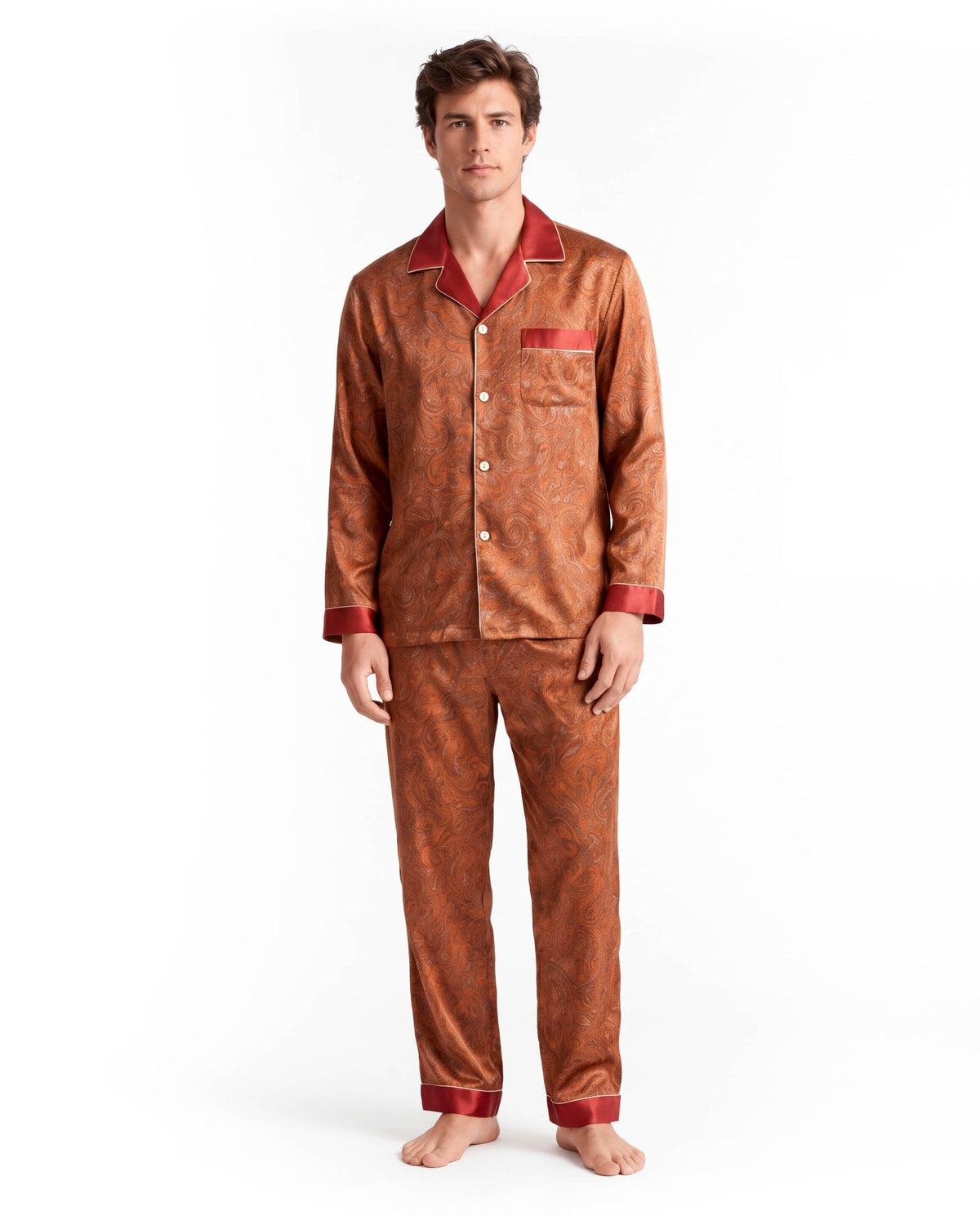 Men’s Pajama Set – Lightweight Long &amp; Short Sleeve Sleepwear for All Seasons