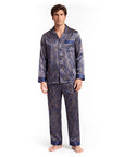 Men’s Silk-Like Pajama Set – Luxurious Paisley Pattern Sleepwear