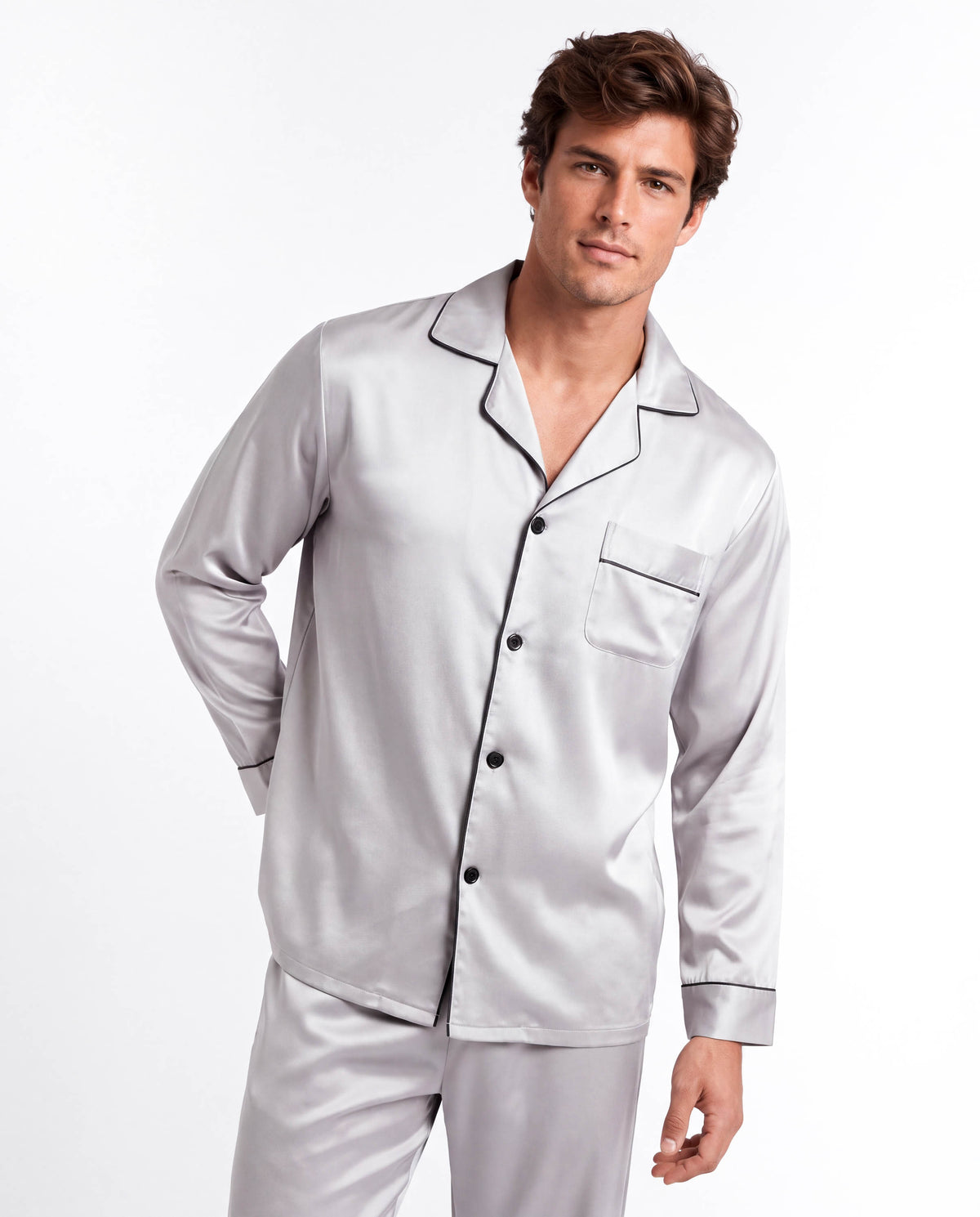 Men’s Fashion Long Sleeve Pajama Set with Long Pants – Comfortable and Stylish Sleepwear