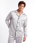 Men’s Fashion Long Sleeve Pajama Set with Long Pants – Comfortable and Stylish Sleepwear
