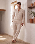 Men’s Long-Sleeve Pajama Set – Two-Piece Plaid Loungewear