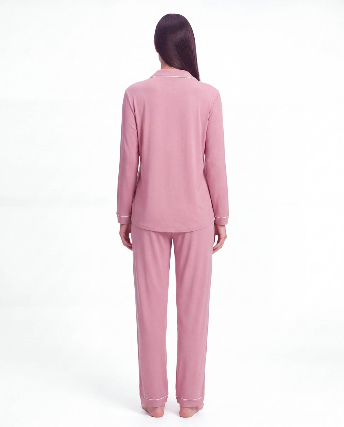 Women’s Bamboo Pajama Set – Long Sleeve Button Down Top with Full Length Pants