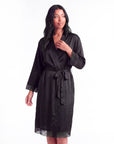 New Summer Thin Solid Color Stitching Lace Long Nightgown Robe – Luxury and Noble Home Clothes for Relaxation