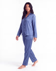 Soft Satin Pajamas Set for Women – 2-Piece Long Sleeve Sleepwear & Elegant Button Loungewear