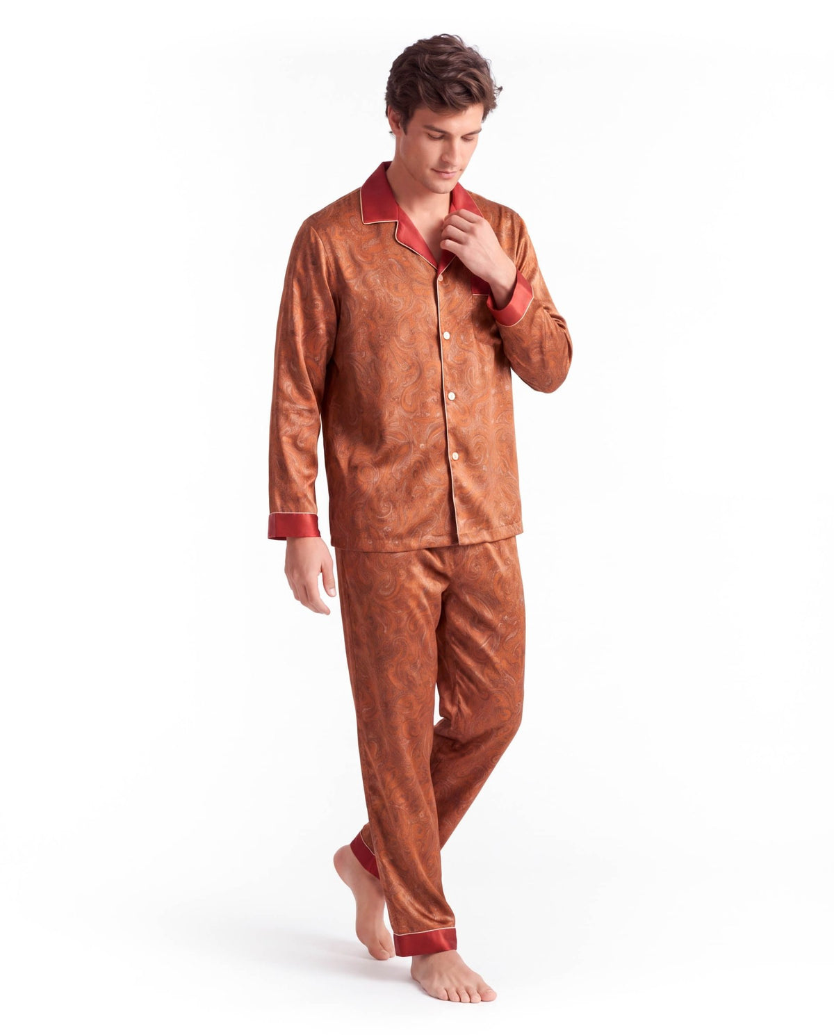 Men’s Pajama Set – Lightweight Long &amp; Short Sleeve Sleepwear for All Seasons