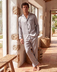 Men’s Fashion Long Sleeve Pajama Set with Long Pants – Comfortable and Stylish Sleepwear