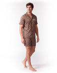 Men’s Pajama Set – Short Sleeve Loose Fit Sleepwear & Homewear Suit