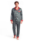Men’s Silk-Like Pajama Set – Luxurious Paisley Pattern Sleepwear