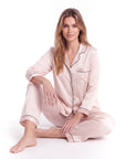 Silk Pajama Set for Women – Soft, Breathable, Luxury Sleepwear with Long Sleeves & Pants