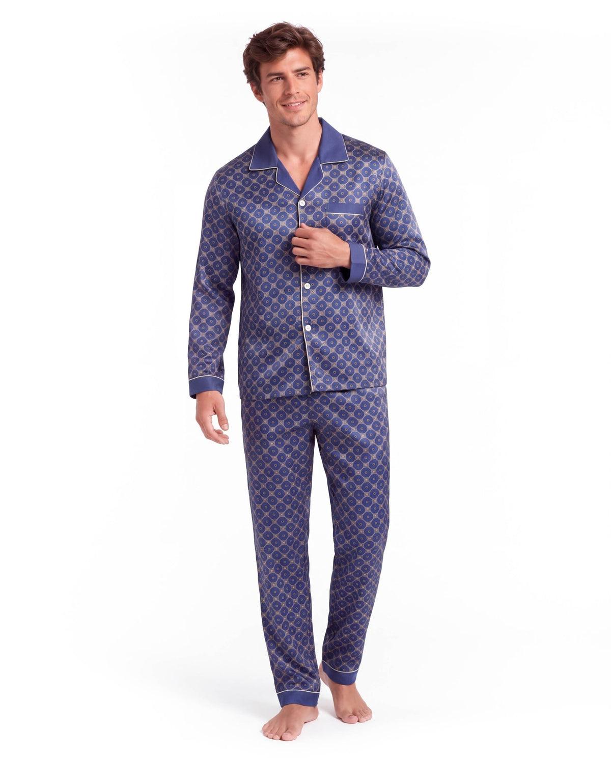 Men’s Pajama Set – Lightweight Long &amp; Short Sleeve Sleepwear for All Seasons