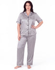 Sleepwear Set for Plus Size Women – Fashionable Tops and Long Pants Homewear