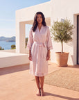 New Summer Thin Solid Color Stitching Lace Long Nightgown Robe – Luxury and Noble Home Clothes for Relaxation