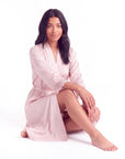 New Summer Thin Solid Color Stitching Lace Long Nightgown Robe – Luxury and Noble Home Clothes for Relaxation