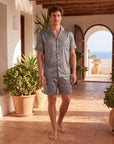 Men’s Pajama Set – Short Sleeve Loose Fit Sleepwear & Homewear Suit