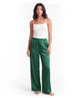 Women's Satin Wide-Leg Pants – Elastic High Waist with Draped Silhouette