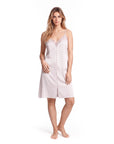 Silk Mini Nightgown – Elegant Lace Trim & Flattering Side Slit